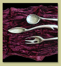 Pewter flatware by H. O. Harris