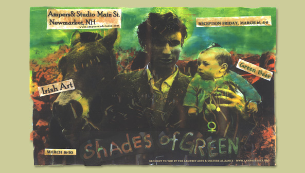 shades of green, collage by Eddie Langlois